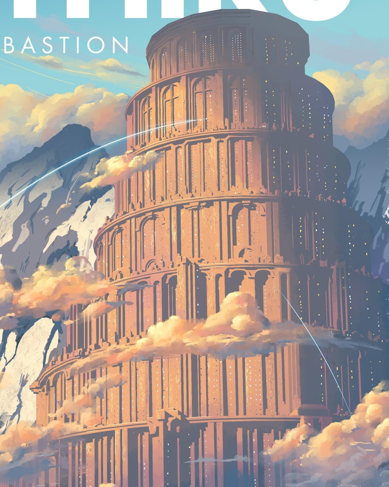 Urithiru Urithiru (stormlight Archives) Travel Poster, Retro Fantasy Cosmere Art ...