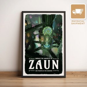 Zaun (Arcane / LoL) - Travel Poster, Retro Vintage Illustration, PC Gamer, Best League of Legends Gift, Nostalgic Artwork, Animation
