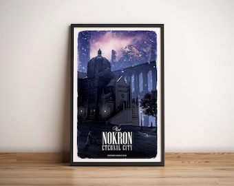 Nokron, Eternal City (Elden Ring) Travel Poster, Retro Gamer Wall Art