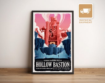 Hollow Bastion (Kingdom Hearts) Travel Poster, Retro Gamer Wall Art