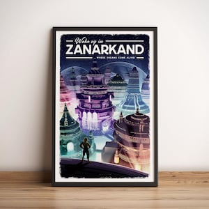 Zanarkand (Final Fantasy X)  - Travel Poster, Retro Vintage Illustration, PC Gamer, Best Gamer Gift, Nostalgic Artwork