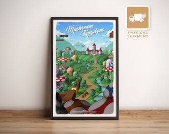 Mushroom Kingdom (Super Mario) Travel Poster - Physical