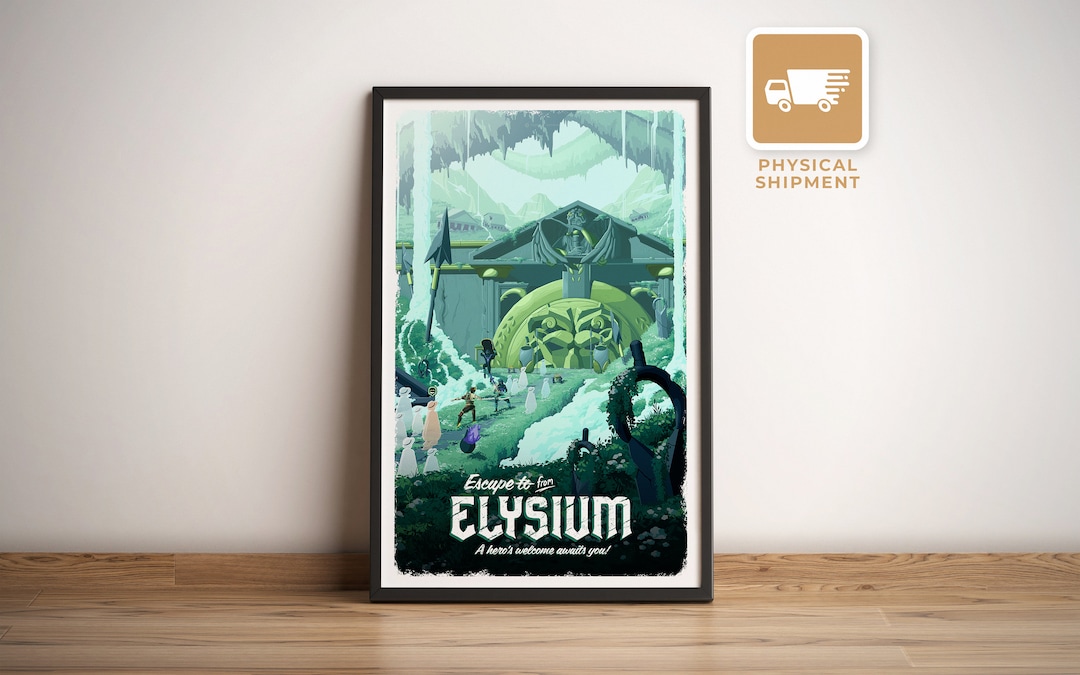Elysium (Hades) Travel Poster, Retro Gamer Art Print