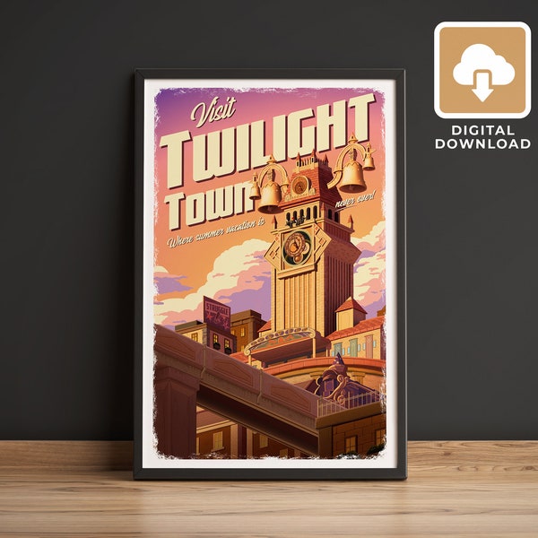 Twilight Town (Kingdom Hearts 2) Travel Poster - Digital