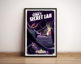 Yzma's Secret Lab Travel Poster, Retro Movie Art