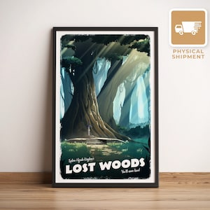 Lost Woods (Legend of Zelda) - Travel Poster, Retro Vintage Illustration, PC Gamer, Best Gamer Gift, 90s Nostalgia