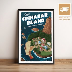 Zinnober (Pokemon) - Reise Poster, Retro Vintage Illustration, PC Gamer, Bestes Gamer Geschenk, 90er Jahre Nostalgie