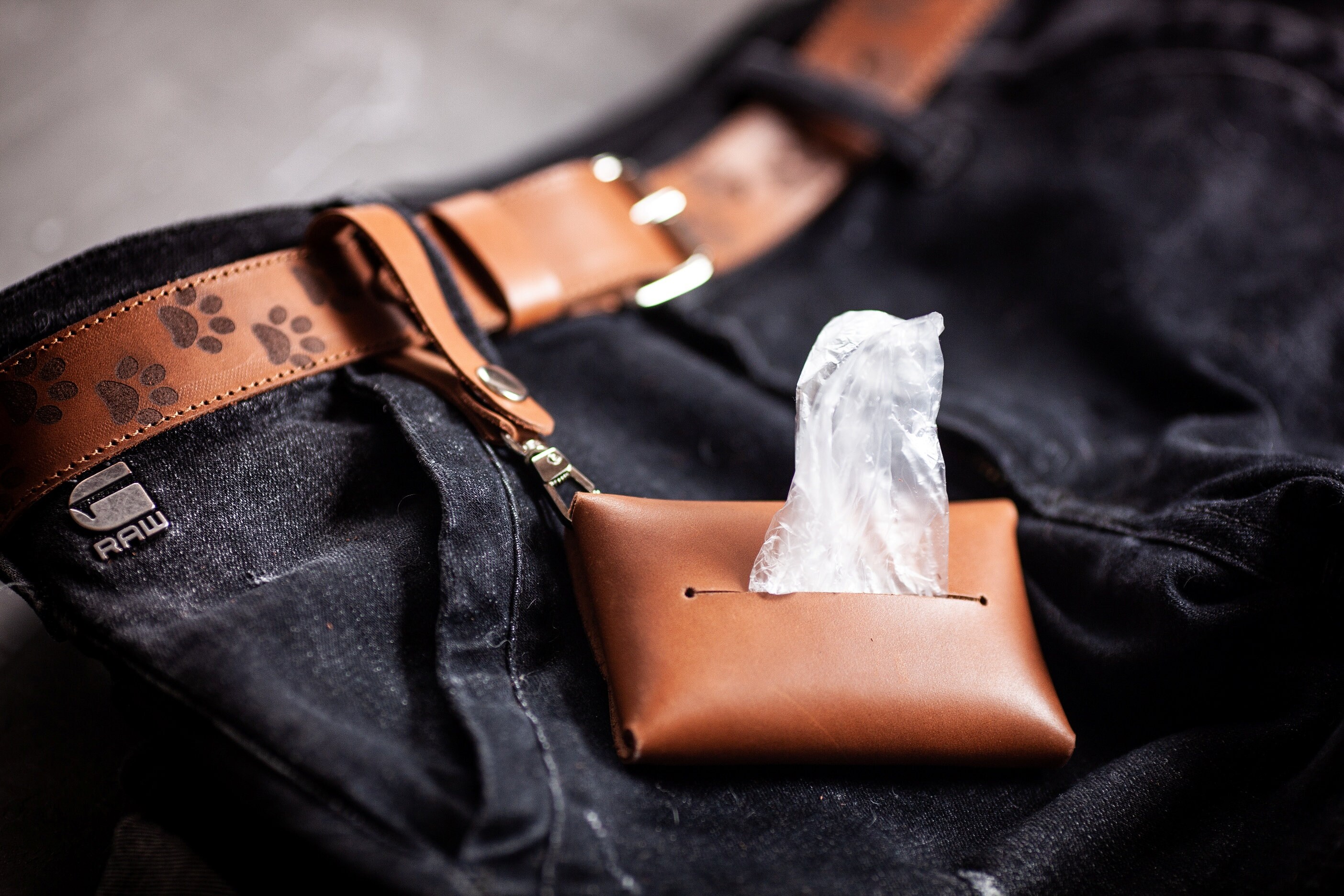 Leather poop bag dispennser Poop bag holder Personalized Etsy