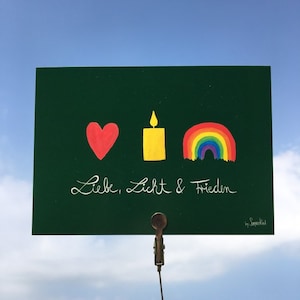 Postkarte "Liebe, Licht & Frieden"
