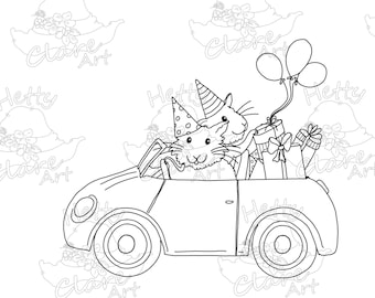 HAMSTER PARTY - Digi Stamp