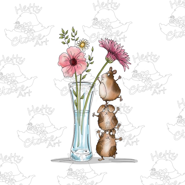 PRE-COLOURED - The Hamster Flower - Digital Download