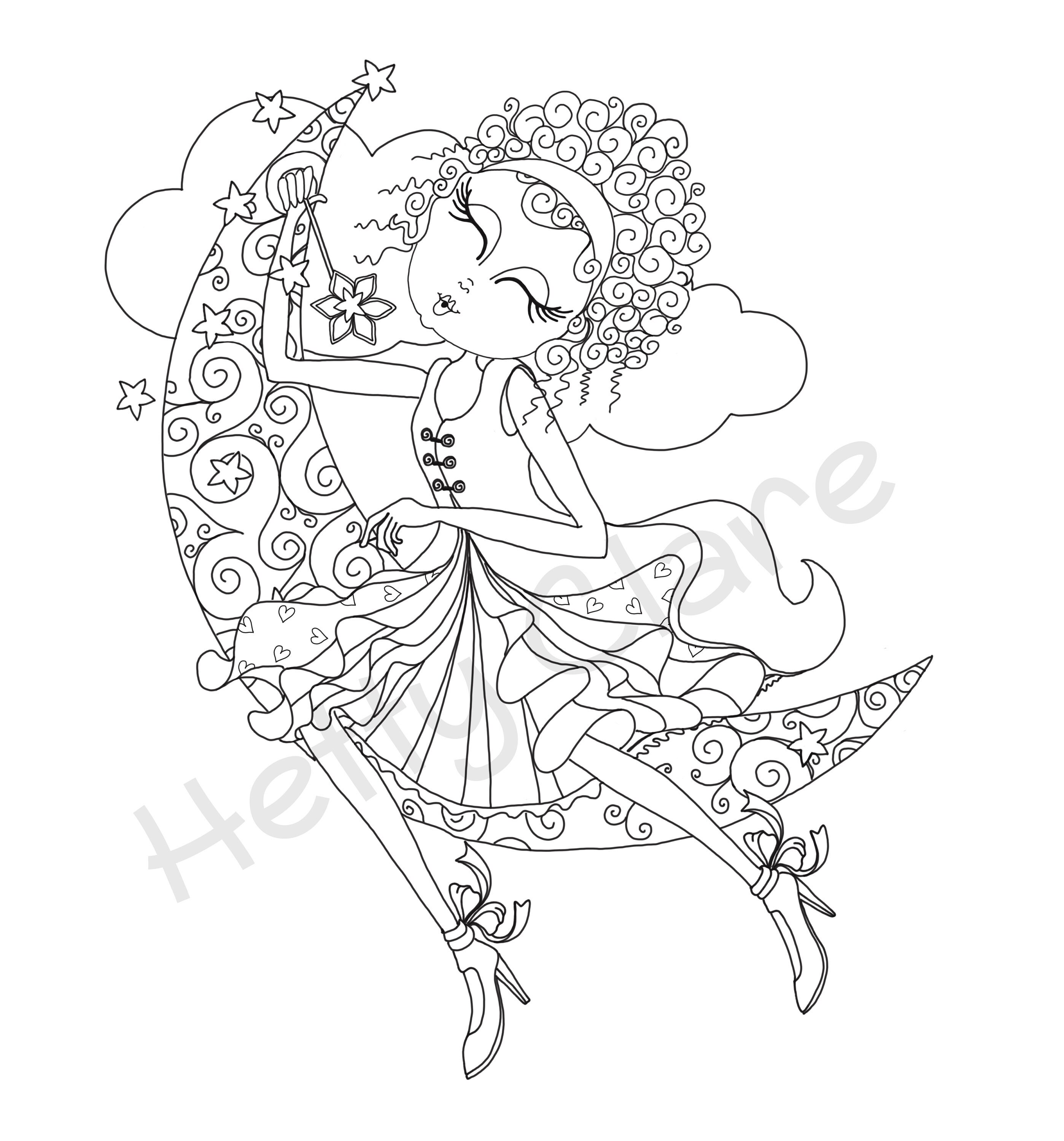 Digi Stamp Wish Upon A Star Etsy