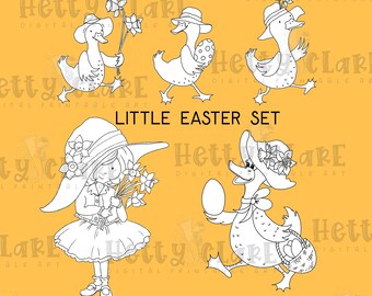 Little Easter Set - 3 Jpeg Easter Drawings - Instant Digital Download