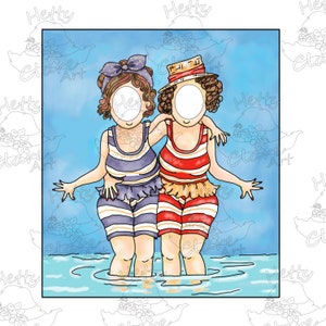 PRE-COLOURED - Women at the Seaside - Digital download