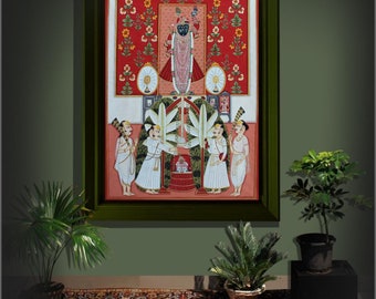 Krishna janmotsav pichwai painting , Pichwai painting , Wall decor , Home decor , Handmade Painting