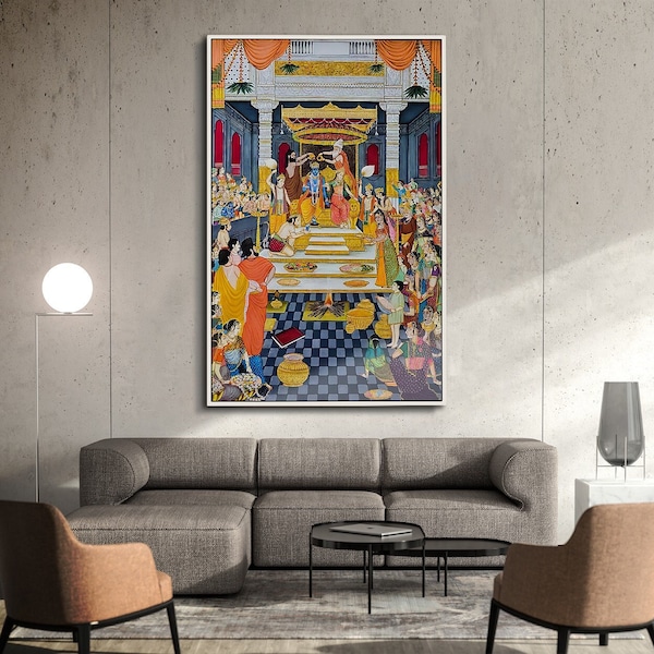 LordRam, Ram sita, Ram Gemälde, Gott Ram, Ram Darbar, Rama Leinwand Gemälde, Ram Acrylbild