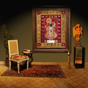 Shrinath ji Pichwai - Real gold Painting  - Pichwai - Indian Gods - Traditional Art -Wall Hanging - Home decor - Customize