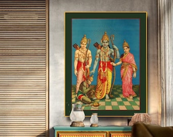 Ramdarbar Painting -Ram Darbaar Pichwai Painting Indian art decor religious painting,Pichwai Painting  Wall decor,Wall hanging