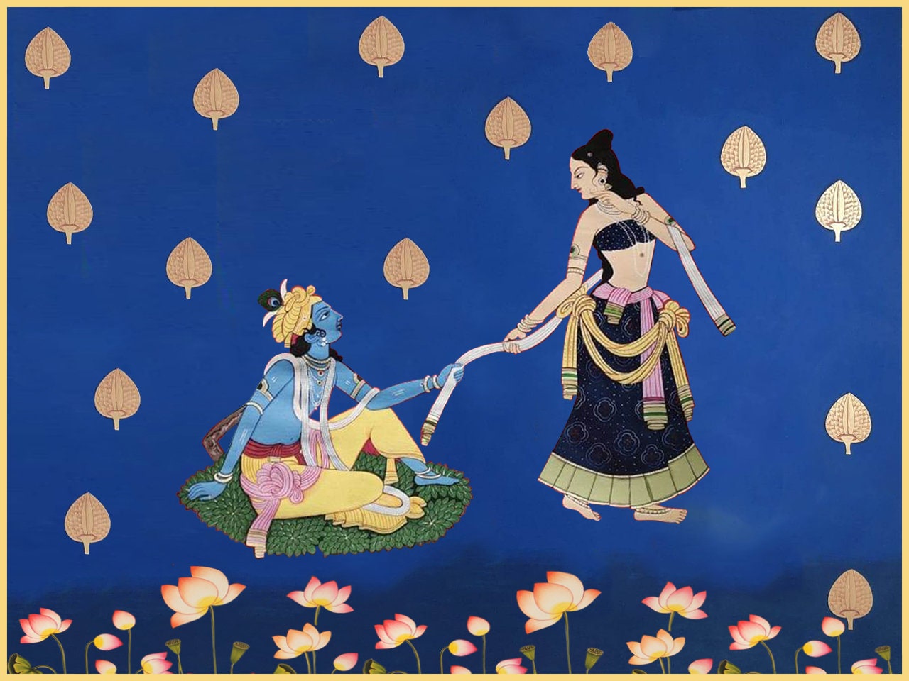 Radha Krishna Love Pichwai Painting on Cloth indian Religious - Etsy Radha Krishna Love Pichwai Painting on Cloth indian Religious - Etsy