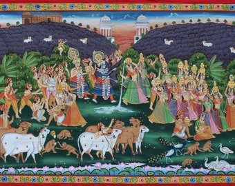 Painting of Shrinath ji, Indian art, Pichwai art, Painting, Home decor, Wall Decor, Artwork, Art, Art Decor, Wall Hanging, Hindu God