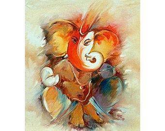 Lord Ganesha Painting, Acrylic On canvas , Sidhi vinayak painting , ganesha painting , handmade painting , wall decor , wall hanging
