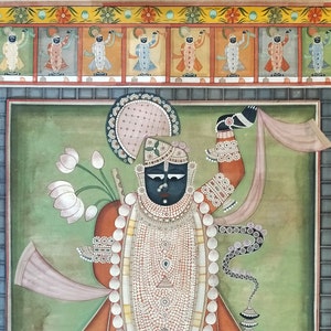Shrinath ji 24 swaroop Shrinath ji ,darshan-Pichwai paintings-Traditional painting-Lord Krishna-Fabric painting-Available in stock image 4
