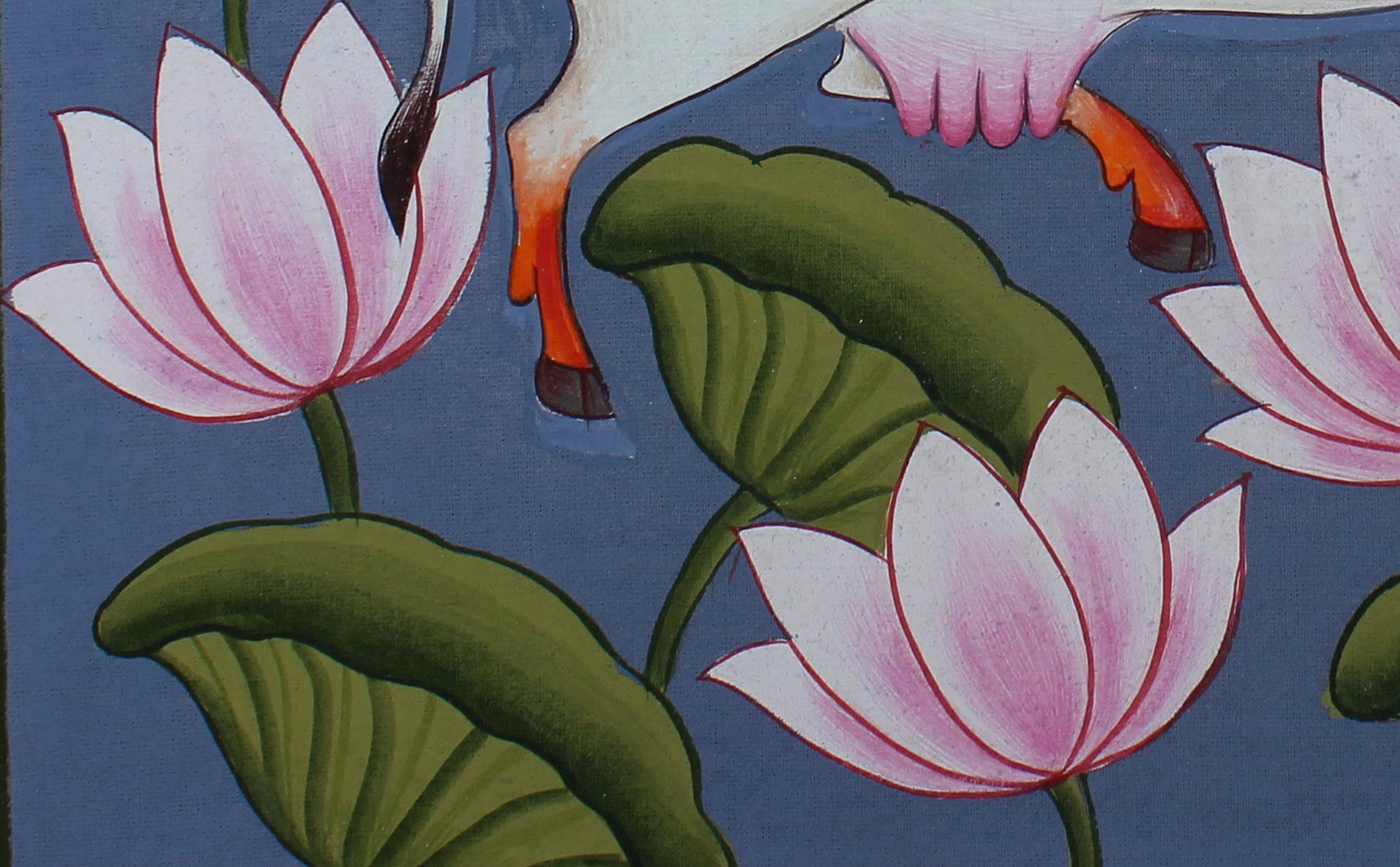 牛と蓮のピチワイ絵画、伝統的な布壁画 - Etsy 日本