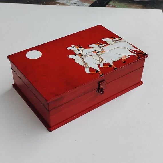 手作りの木箱、手描きの木製ピチワイ ボックス、ストローゲ ボックス