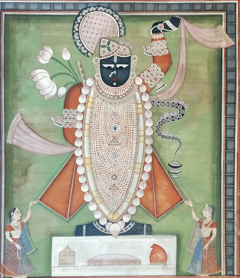 Shrinath ji 24 swaroop Shrinath ji ,darshan-Pichwai paintings-Traditional painting-Lord Krishna-Fabric painting-Available in stock image 3