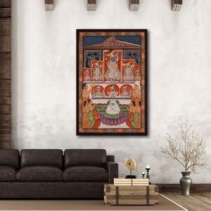 Painting of Lord Shrinath ji, Lord Shrinath ji, Indian Art, Pichwai ,Painting, Wall Decor, Home Decor, Wall Hanging, Artwork, Art, Art Decor