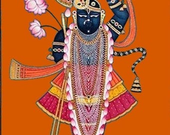 Traditional wall pichwai of shrinath ji  , wall decor, Indian art decor,religious painting