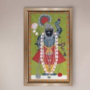 Royal Antique Pichwai of shree nath ji on cloth  Indian religious wall painting for Room decor Religious  Painting.