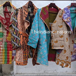 LOT Vintage Kantha Women Jacket Quilted Jacket Hand Crafted Cotton Long Boho, Hippie, Women Long Coat Ladies Winter Jacket, ASSORTED JACKETS