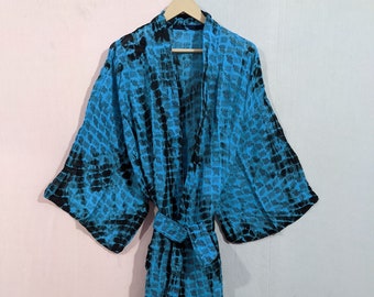 Kimono Tie Dye, Tie Dye Robes, regalo da damigella d'onore Tie Dye, kimono di cotone, accappatoio, vestaglia, kimono da notte regalo di Natale #TIC 486