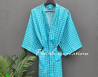 Kimono Roben aus 100% Baumwolle, Kimono aus reiner Baumwolle, Kimono aus Baumwolle mit Blockprint, Festival Kleidung, Kimono Kaftan, Orientalische Robe, Damen Roben # 84