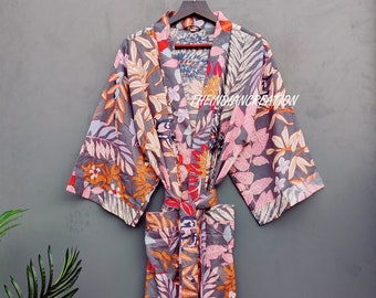 100% Cotton kimono Robes, Pure cotton Kimono, Block Print Cotton Kimono, Festival Clothing, Kimono Kaftan, Oriental Robe, Women's robes#115