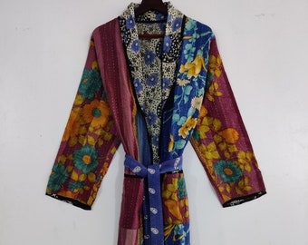 Old Cotton Kantha Jacket - Beautiful Winter Jacket - Handmade Kantha Gudri Coat - Reversible Jacket - Kantha Kimono - Women's Coat #FFJK 400