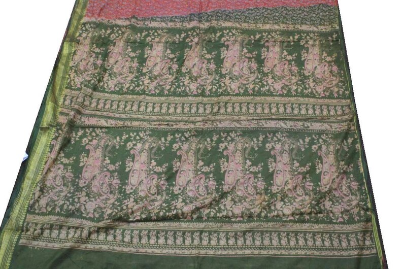 Indian Traditional Sari Vintage Floral Silk Sari 5 Yard Women/'s Garment Silk Saree Fabric Long Vintage Silk Sari Fabric Floral Saree #N80