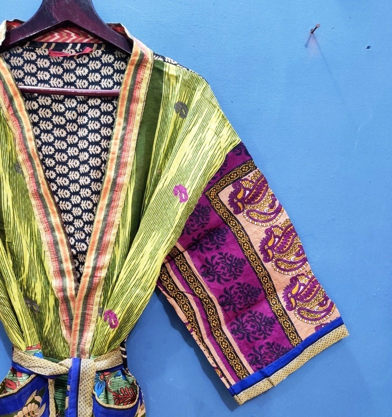 Beautiful Multi cotton robe Oriental kimono Multi Kimono | Etsy