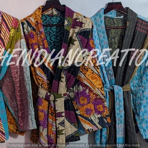LOT Vintage Kantha Women Jacket Women Long Coat Ladies Winter Jacket, Jacket Hand Crafted Cotton Short Boho Hippie, ASSORTED JACKETS image 4
