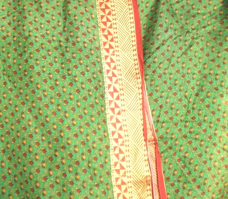 Home decor sari #PSTIC 451 Pure silk sari fabric FREE SHIPPING Indian Vintage saree Printed silk sari
