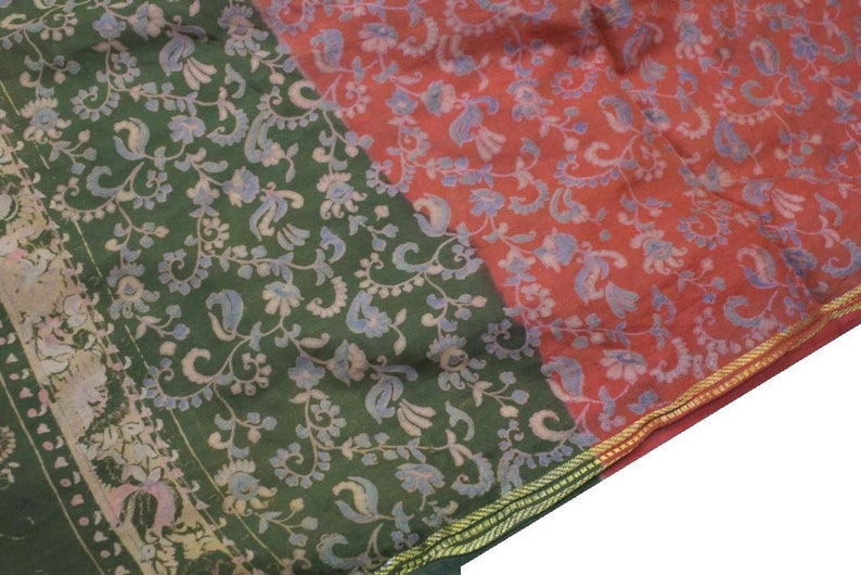 Indian Traditional Sari Vintage Floral Silk Sari 5 Yard Women/'s Garment Silk Saree Fabric Long Vintage Silk Sari Fabric Floral Saree #N80