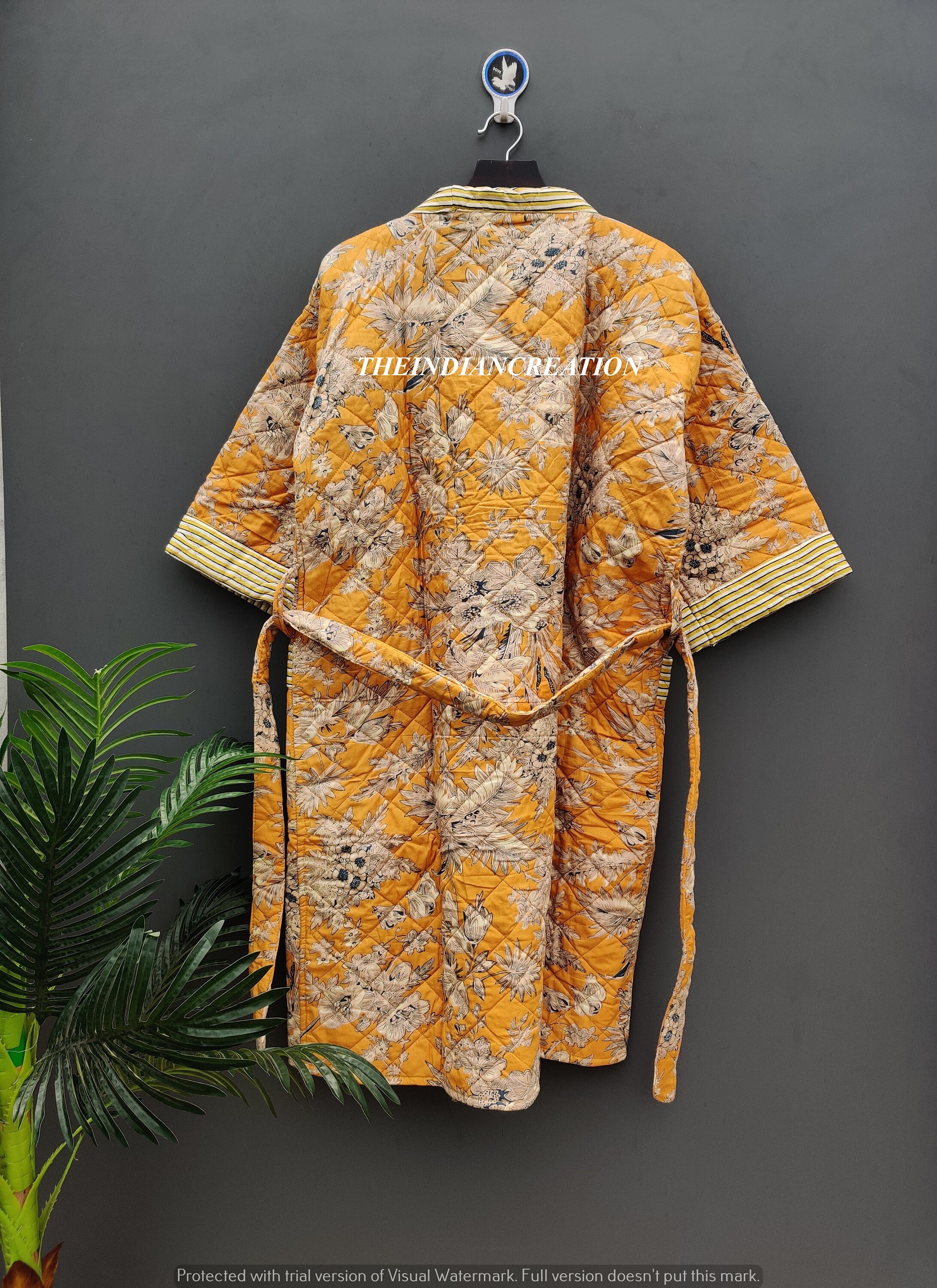 Cotton Handmade Floral Quilted Robe Jacket Women's Robe Etsy