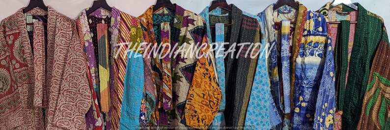 LOT Vintage Kantha Women Jacket Women Long Coat Ladies Winter Jacket, Jacket Hand Crafted Cotton Short Boho Hippie, ASSORTED JACKETS image 3