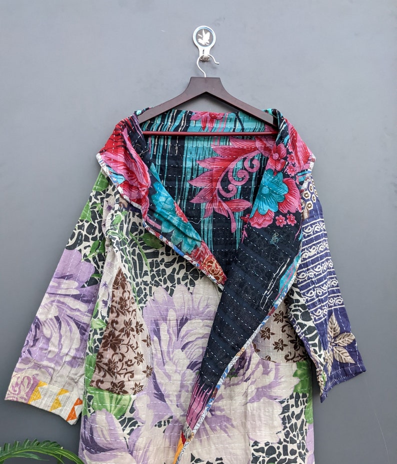 Cotton Quilted Kantha Jacket Ladies Winter Jacket Etsy