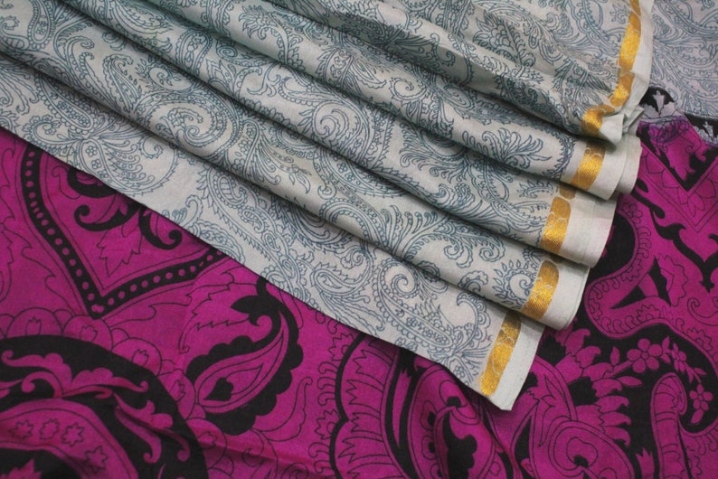 Indian Traditional Sari Vintage Floral Silk Sari 5 Yard Women/'s Garment Silk Saree Fabric Long Vintage Silk Sari Fabric Floral Saree #N60