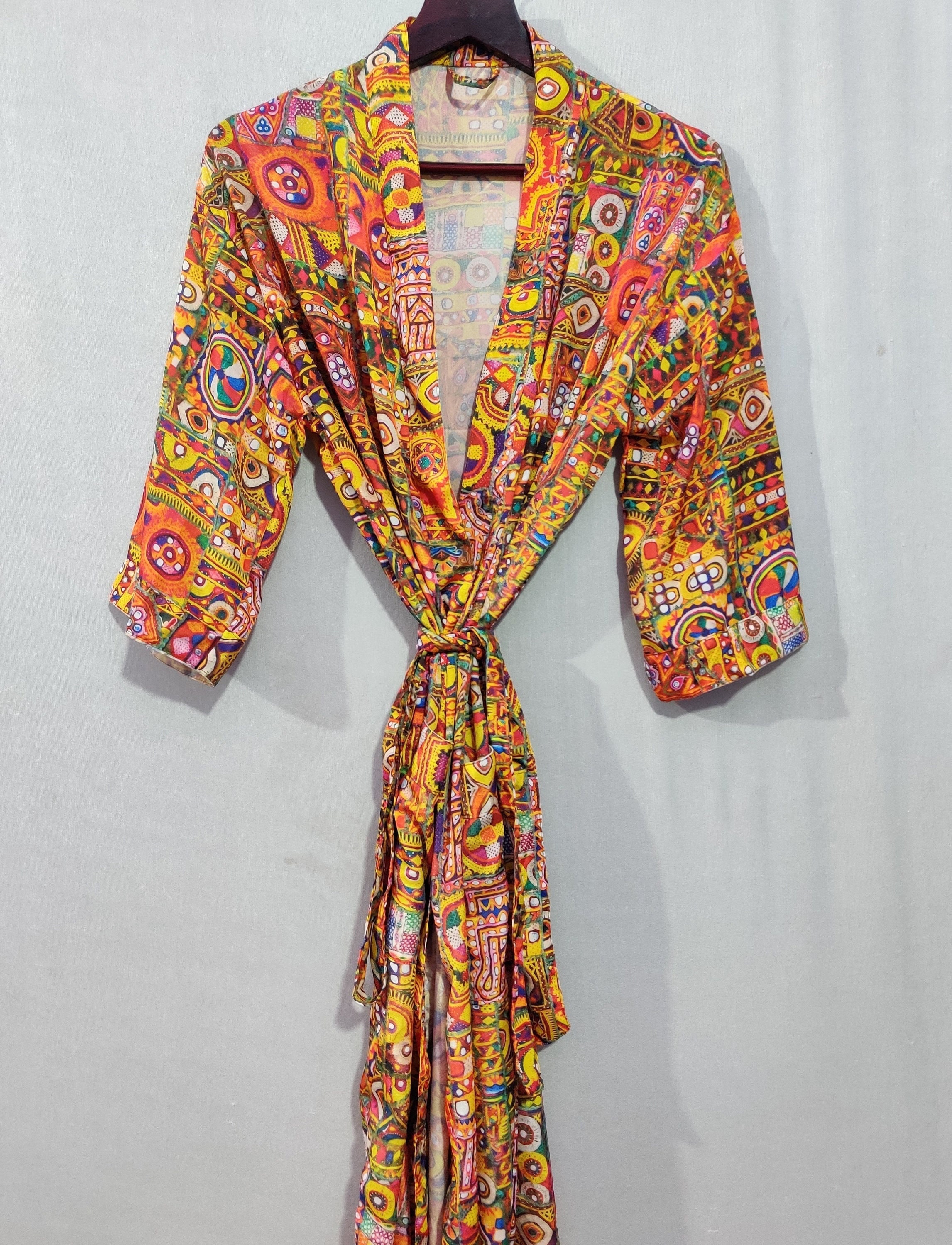 Indian Saree Kimono Robe Bohemian Beach Kimono Ecofriendly | Etsy