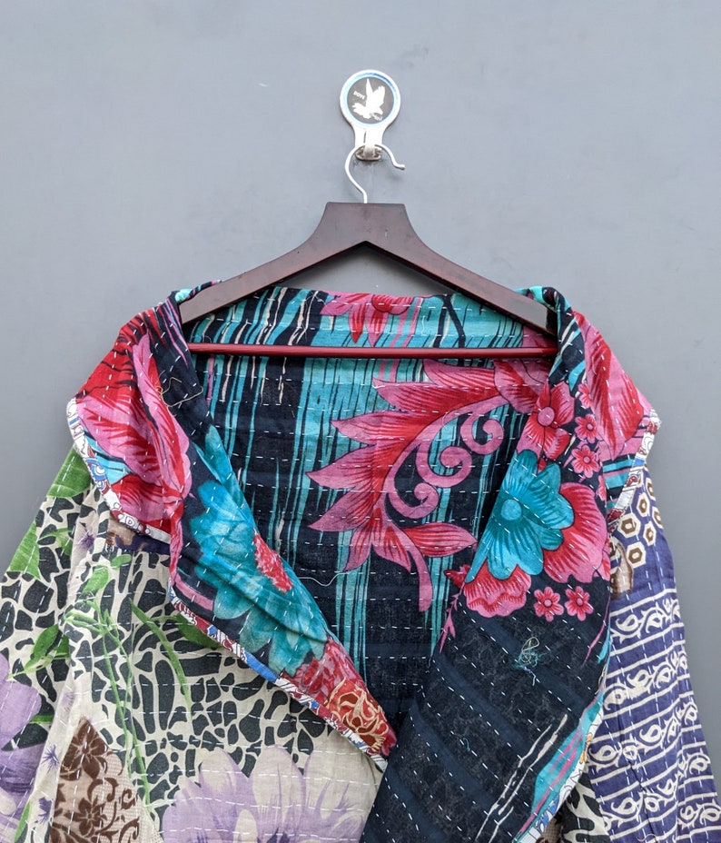 Cotton Quilted Kantha Jacket Ladies Winter Jacket Etsy