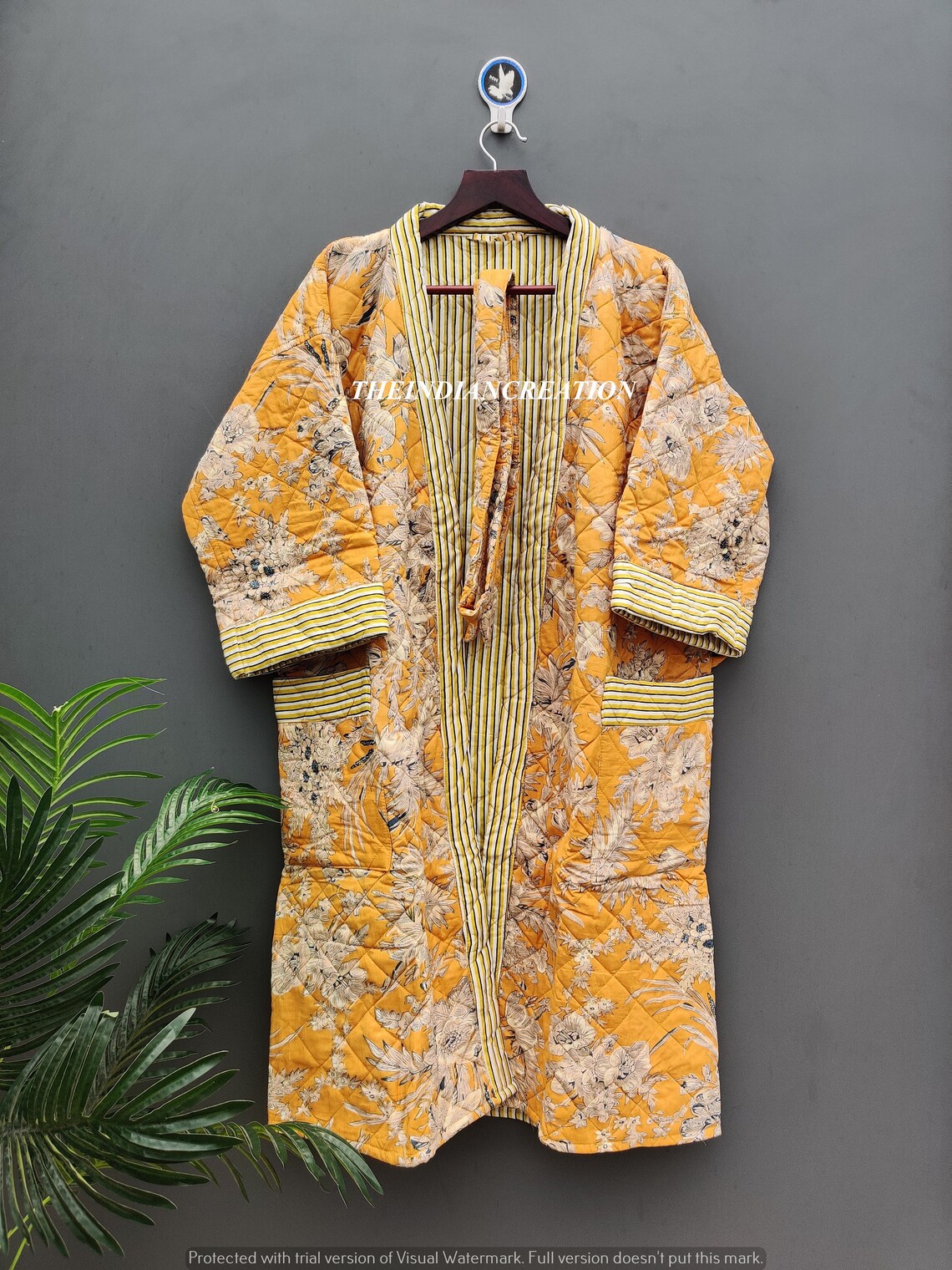 Cotton Handmade Floral Quilted Robe Jacket Women's Robe Etsy