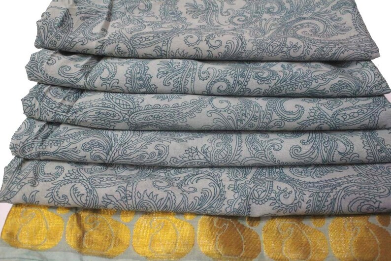 Indian Traditional Sari Vintage Floral Silk Sari 5 Yard Women/'s Garment Silk Saree Fabric Long Vintage Silk Sari Fabric Floral Saree #N60